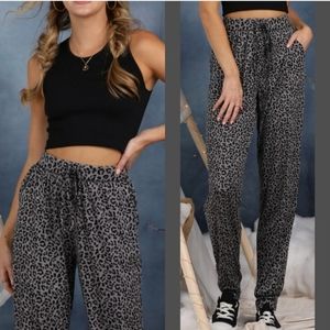 NWT Cheetah Print Soft & Comfy Jogger Pants Lounge Wear